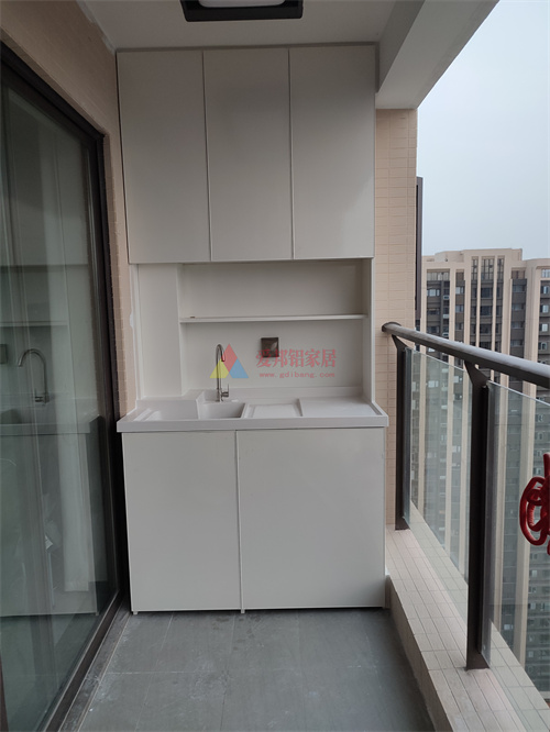阳台铝合金单机柜【吊柜组合阳台洗衣机带门一体柜】