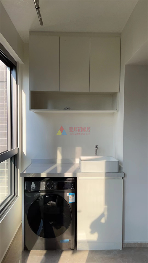 新城单机柜【肤感白柜体 肤感白隐边门 台上盆】吊柜地柜分开