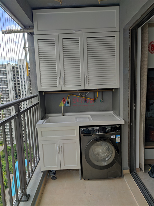 海上明月单机柜【肤感白柜体 美式百叶门 】包热水器无框加门