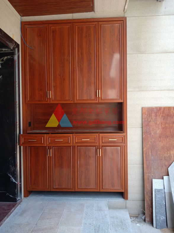 天玺湾天睐三街【刚果柚木】柜门柜体同色  入户鞋柜