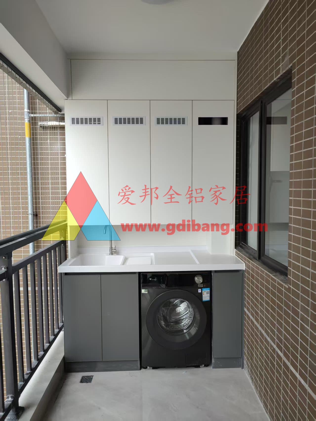 东江逸珑湾4-04 【肤感白】 阳台柜 石英石一体盆