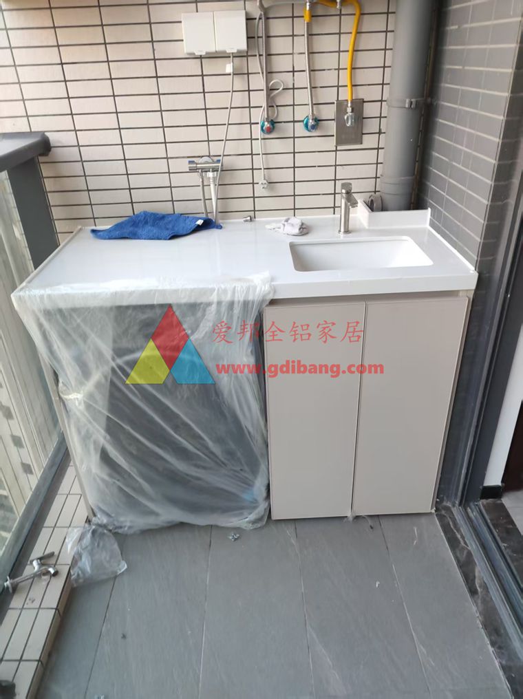 科熙花园3-1栋03户型  阳台洗衣机下柜  肤感卡其同色 