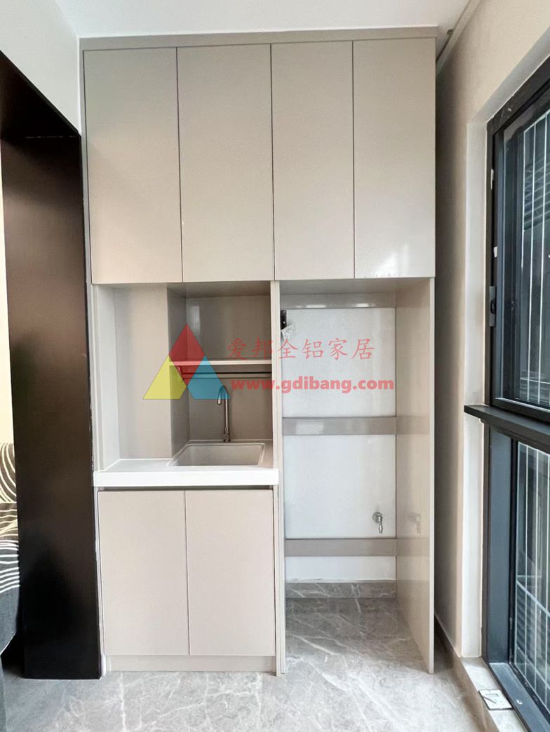 石英石一体盆样式【阳台双机柜】