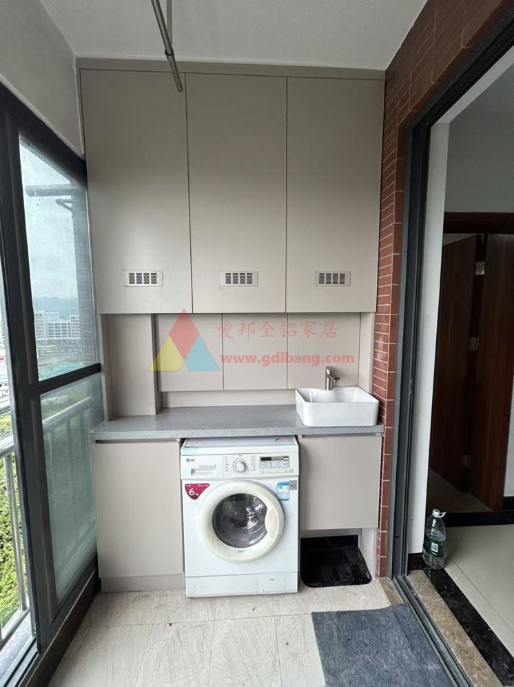  赛宝花园2栋01户型【肤感卡其】 铝合金阳台单机柜  洗衣